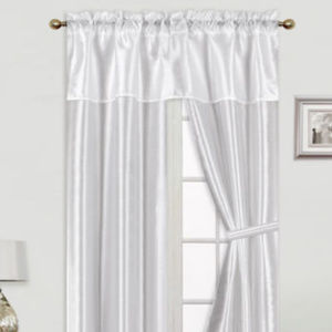 Dupioni Faux Silk Curtain Setw/ Bling hearts